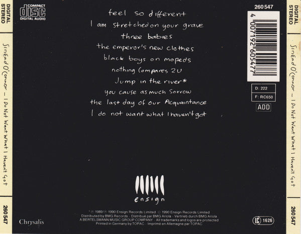 Sinéad O'Connor : I Do Not Want What I Haven't Got (Album)