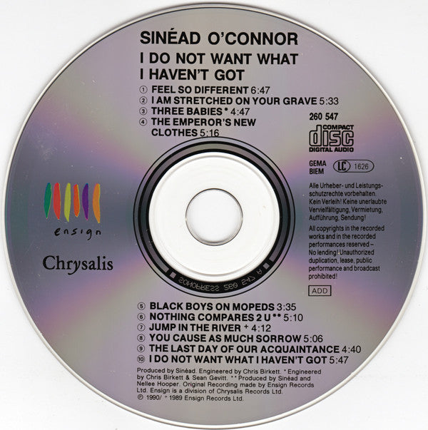 Sinéad O'Connor : I Do Not Want What I Haven't Got (Album)