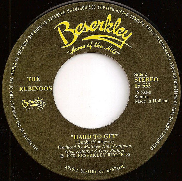 Rubinoos, The : Peek A Boo / Hard To Get (7",45 RPM,Single)