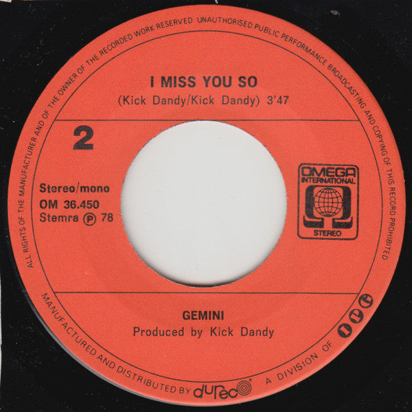 Gemini (24) : L'Amour Interdit (7",Single,45 RPM)