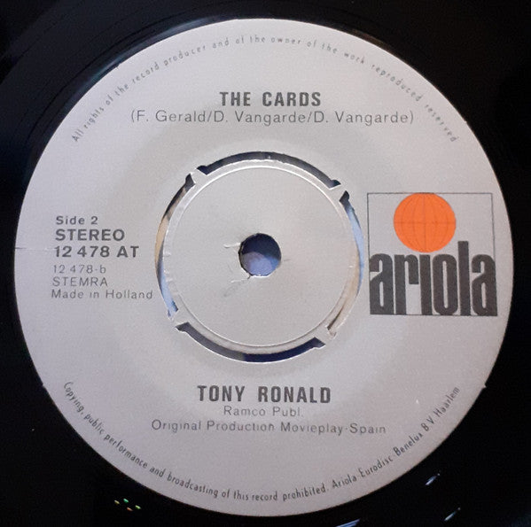 Tony Ronald : Lonely Lady (7")