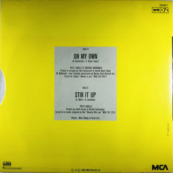 Patti LaBelle And Michael McDonald : On My Own (7",45 RPM,Single,Stereo)