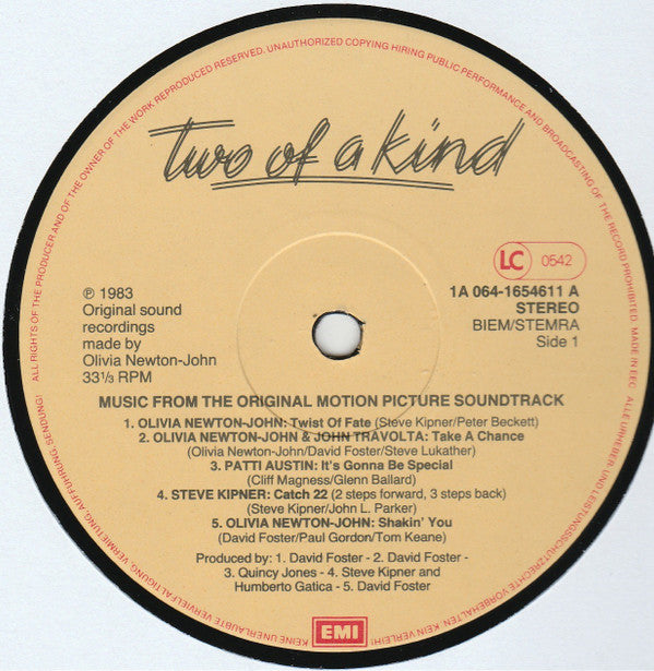 Various : Two Of A Kind - Music From The Original Motion Picture Soundtrack (LP, Album, Gat)