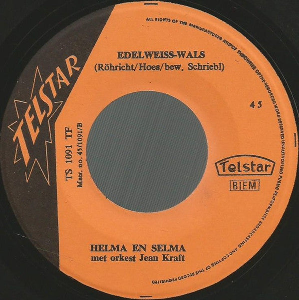 Helma & Selma : Bergen Van Tirol (7",45 RPM,Single)