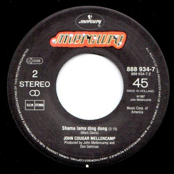 John Cougar Mellencamp : Cherry Bomb (7",45 RPM,Single,Stereo)