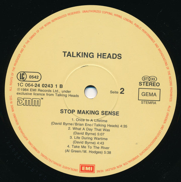 Talking Heads : Stop Making Sense (LP,Album,Reissue,Stereo)