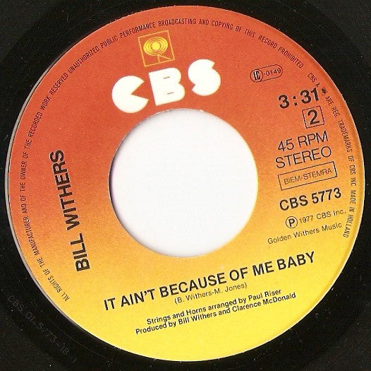 Bill Withers : Lovely Day (7",45 RPM,Single,Stereo)