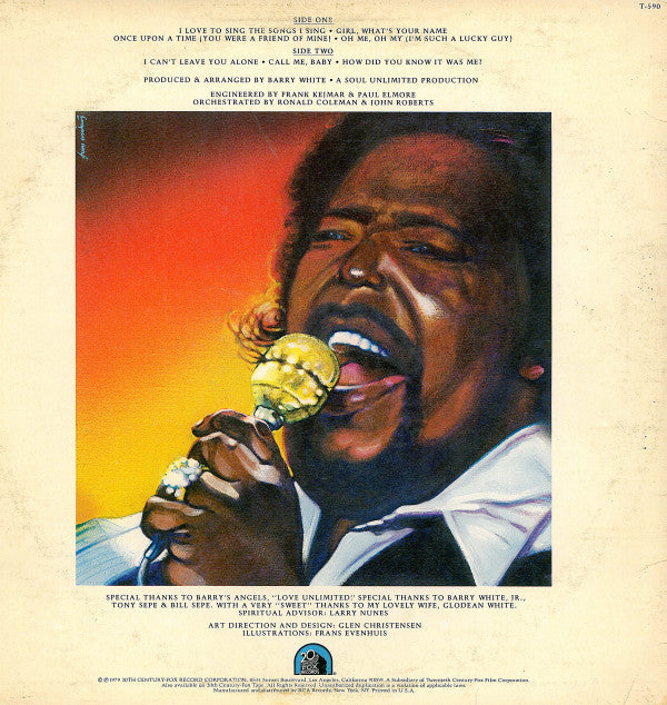 Barry White : I Love To Sing The Songs I Sing (LP,Album,Stereo)