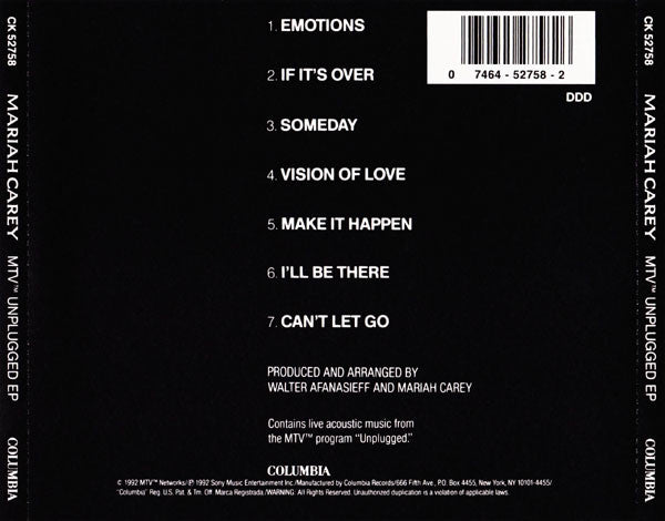 Mariah Carey : MTV Unplugged EP (EP)