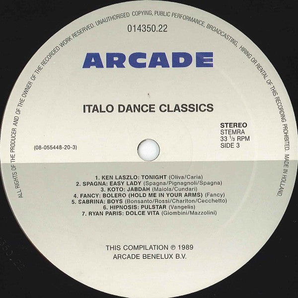 Various : Italo Dance Classics (LP,Compilation)