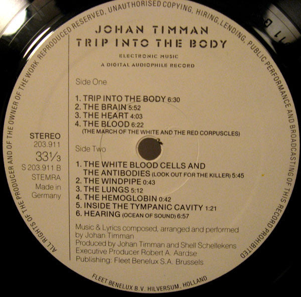 Johan Timman : Trip Into The Body (LP,Album)