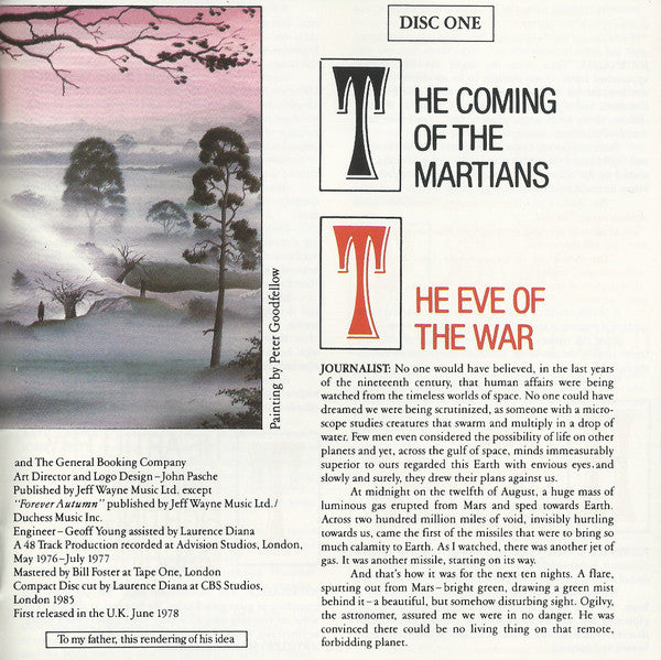 Jeff Wayne : Jeff Wayne's Musical Version Of The War Of The Worlds (Album,Reissue)