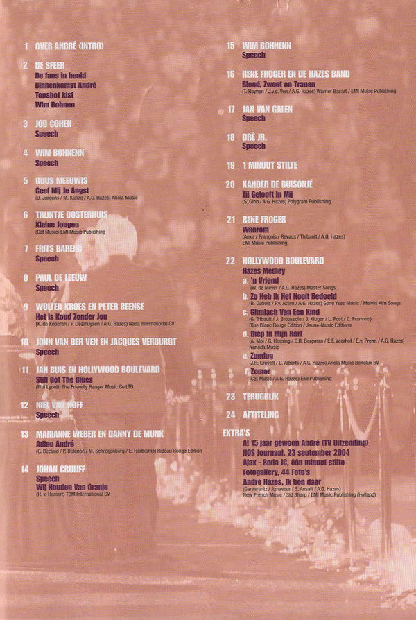 Various : André Bedankt (DVD-Video,PAL,Stereo)