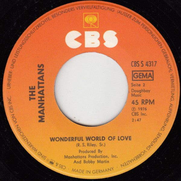 Manhattans : Kiss And Say Goodbye (7",45 RPM,Single)