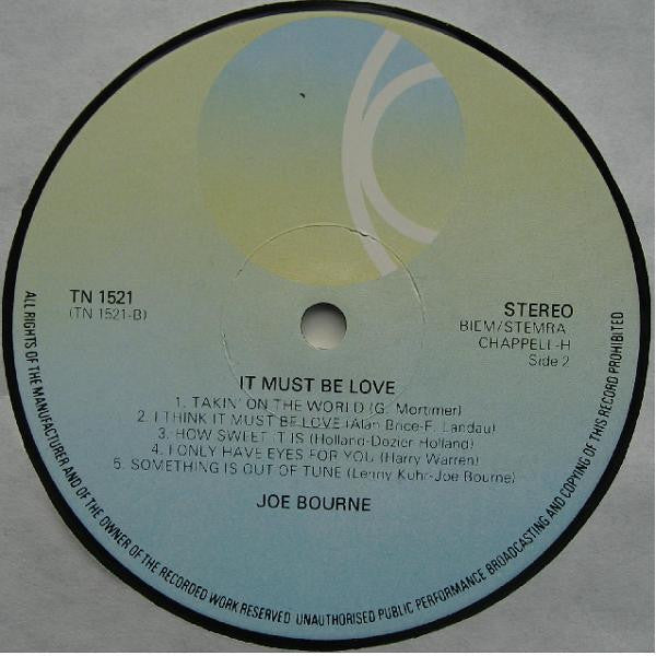 Joe Bourne : It Must Be Love (LP,Album,Stereo)