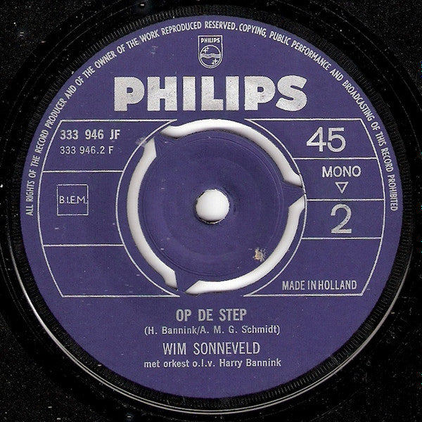 Wim Sonneveld : De Kat Van Ome Willem / Op De Step (7",Single,45 RPM,Mono)