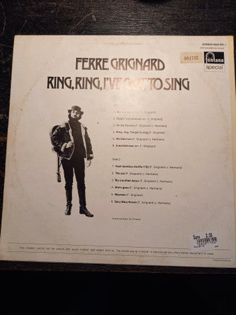 Ferre Grignard : Ring,Ring, I've Got To Sing (LP,Compilation,Reissue,Stereo)