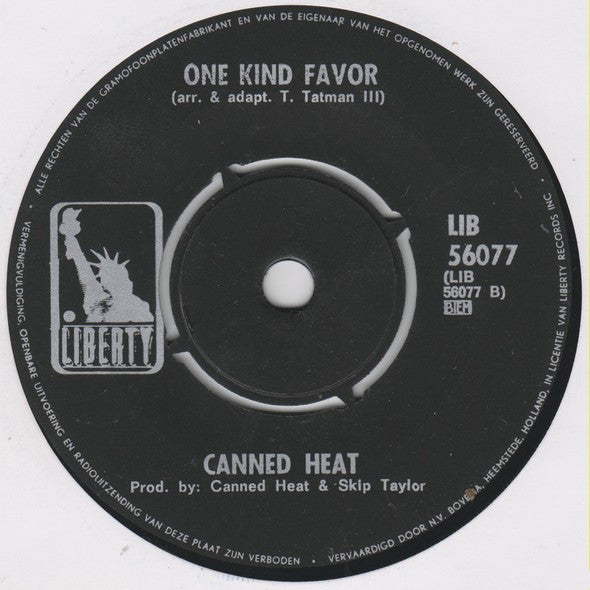 Canned Heat : Going Up The Country / One Kind Favor (7",45 RPM,Single)