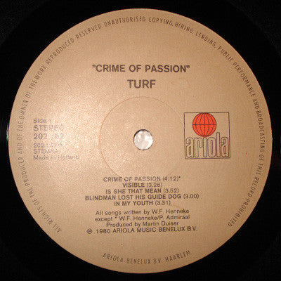Turf : Crime Of Passion (LP)