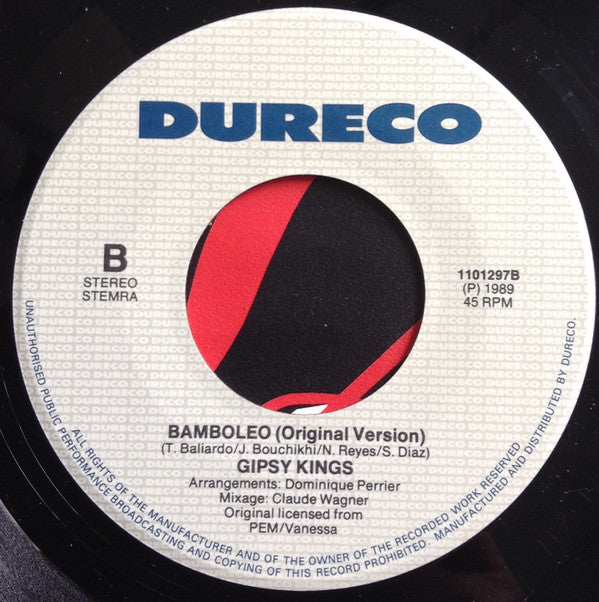 Gipsy Kings : Bamboleo (The Arthur Baker Remixes) (7",45 RPM,Single,Stereo)