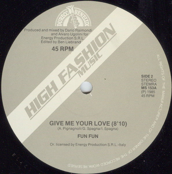 Fun Fun : Tell Me / Give Me Your Love (12",45 RPM,Stereo)