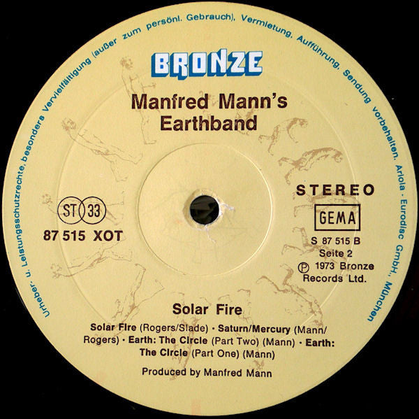 Manfred Mann's Earth Band : Solar Fire (LP,Album,Reissue,Stereo)