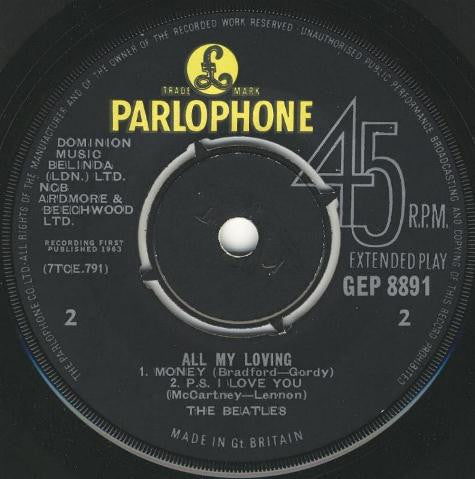 Beatles, The : All My Loving (7",EP,45 RPM)