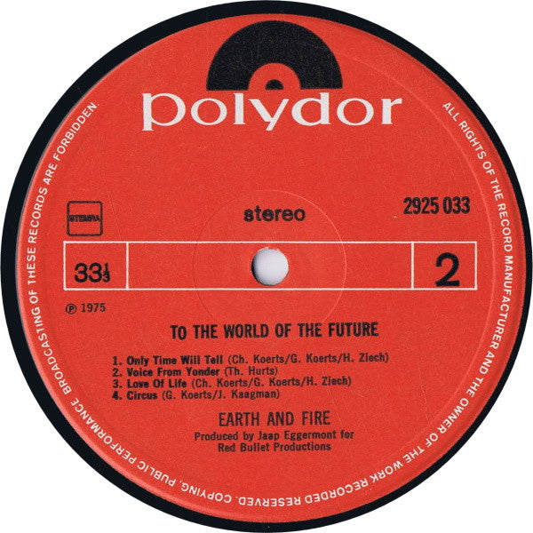 Earth And Fire : To The World Of The Future (LP,Album)