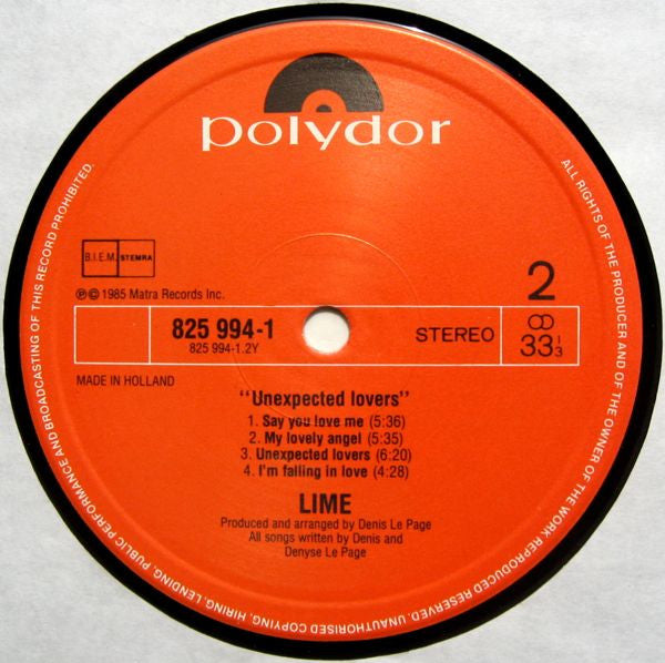 Lime (2) : Unexpected Lovers (LP,Album)