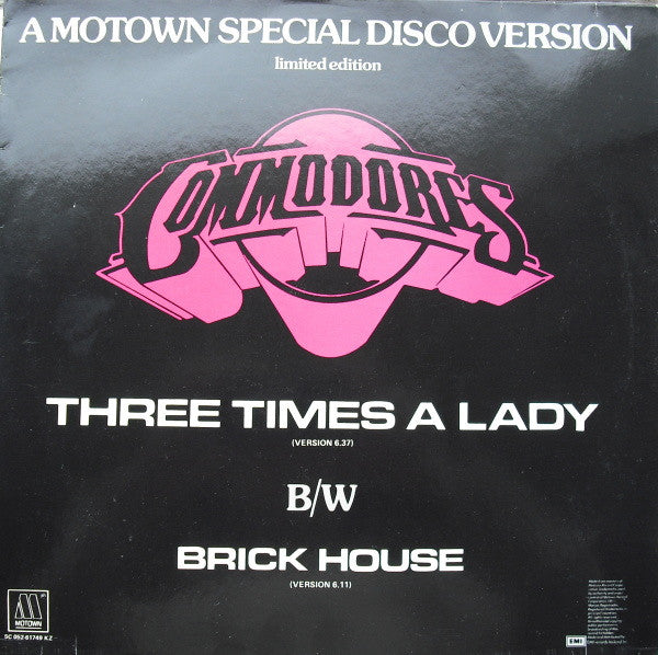 Commodores : Three Times A Lady / Brick House (12",45 RPM,Limited Edition,Stereo)