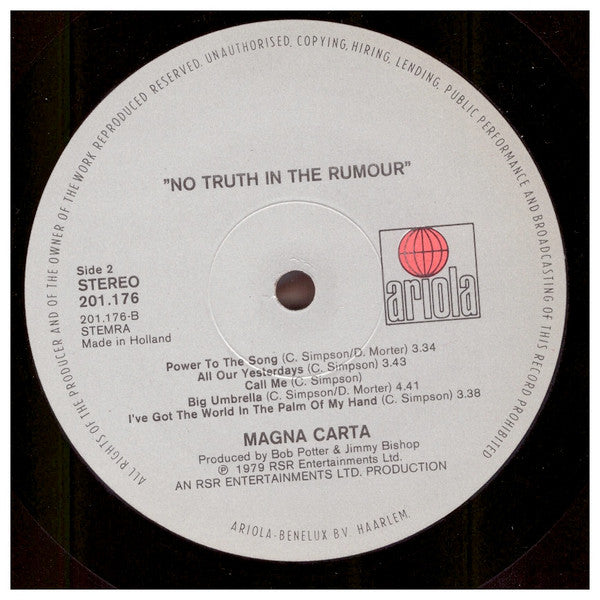 Magna Carta : No Truth In The Rumour (LP,Album)