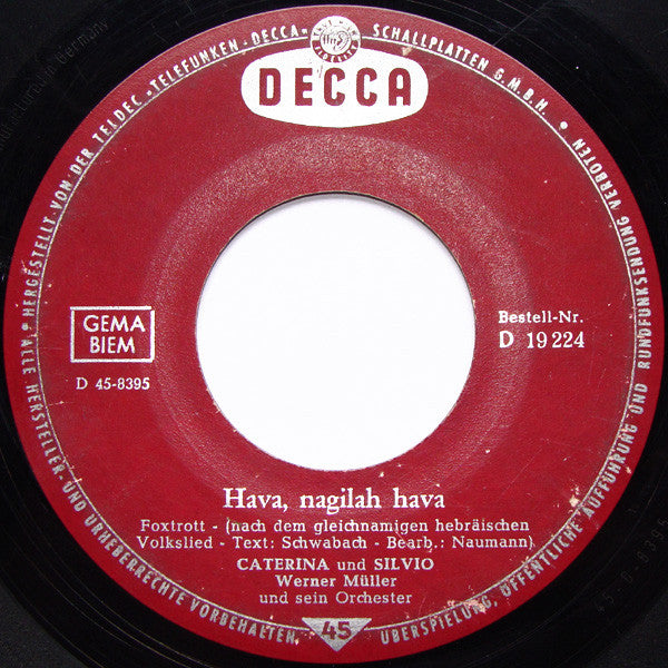 Caterina Und Silvio : Hoggy Doggy City / Hava, Nagilah Hava (7",45 RPM,Single)