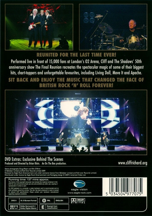 Cliff Richard & The Shadows : The Final Reunion (DVD-Video,PAL,Compilation)