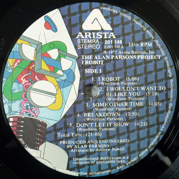 Alan Parsons Project, The : I Robot (LP,Album,Reissue)