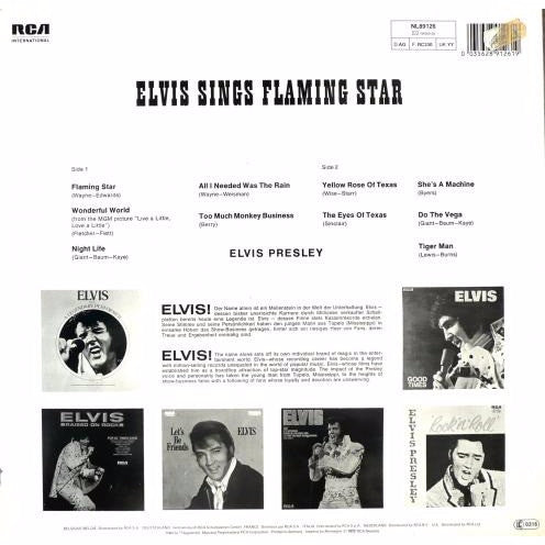 Elvis* : Elvis Sings "Flaming Star" (LP, Album, RE)