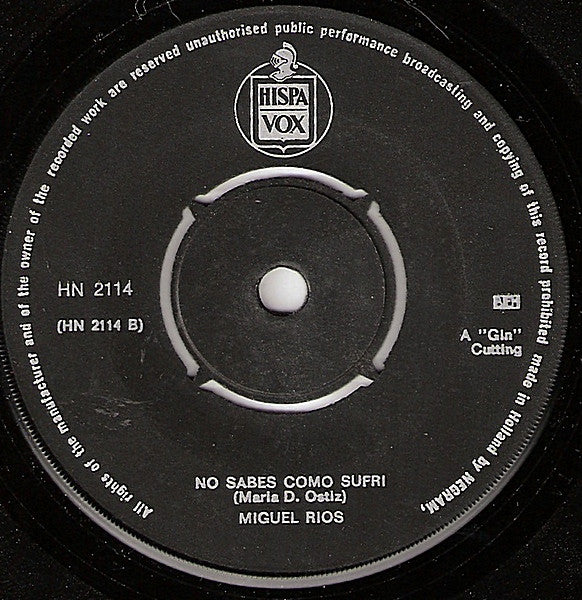 Miguel Ríos : A Song Of Joy (7",45 RPM,Single)