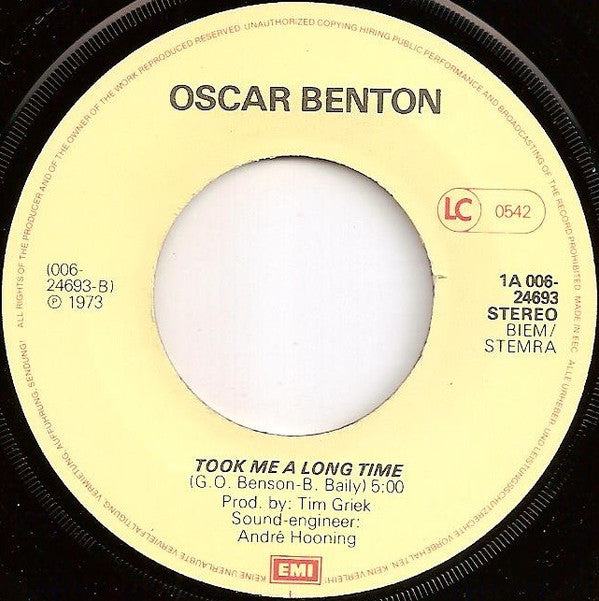 Oscar Benton : Bensonhurst Blues (7",45 RPM,Reissue)