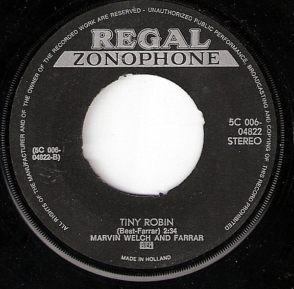 Marvin, Welch & Farrar : Lady Of The Morning (7",Single,45 RPM)