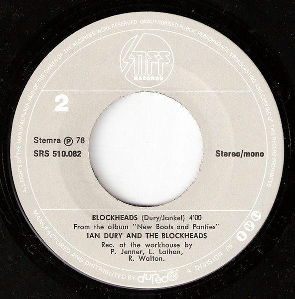 Ian Dury And The Blockheads : Wake Up! (7",Single,45 RPM)