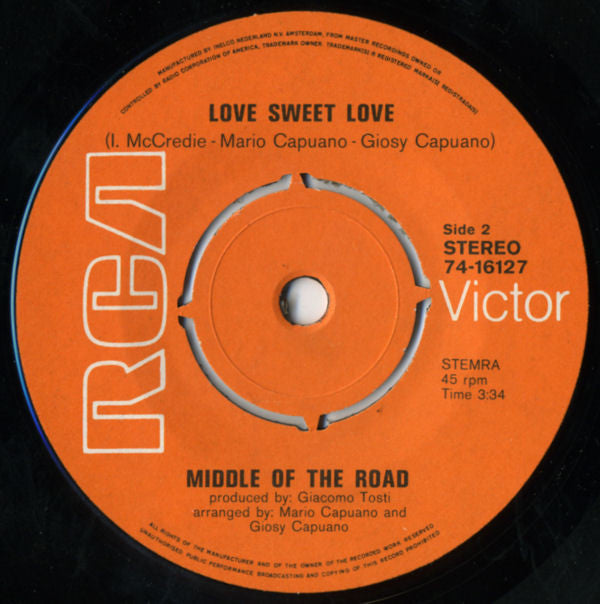 Middle Of The Road : Sacramento (7",45 RPM,Single)