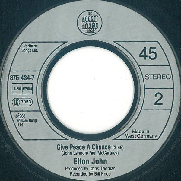 Elton John : Club At The End Of The Street (7",45 RPM,Single,Stereo)
