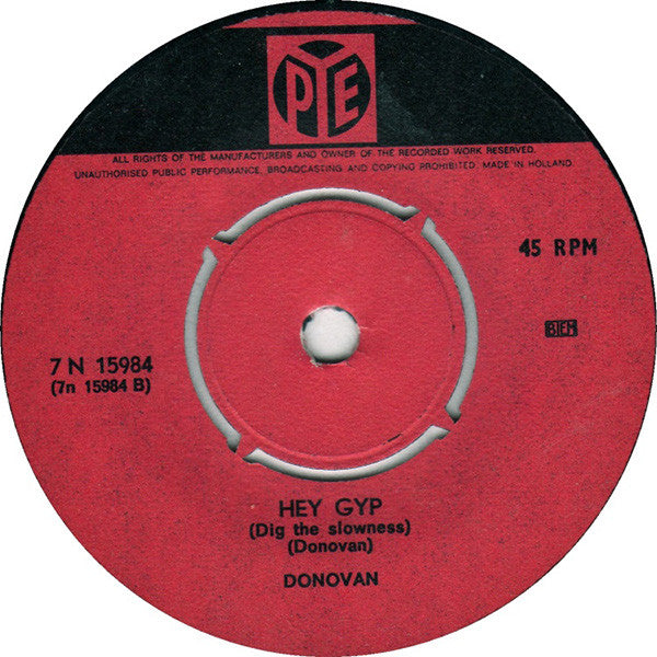 Donovan : Turquoise / Hey Gyp (Dig The Slowness) (7", Single, 4-P)