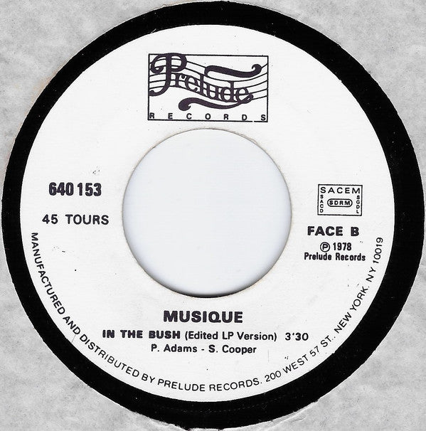 Musique : In The Bush (Remix Version) (7",45 RPM)