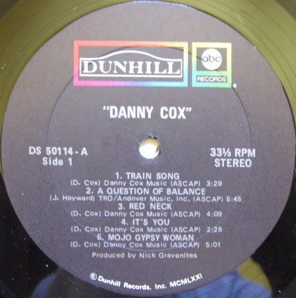Danny Cox : Danny Cox (LP,Album)