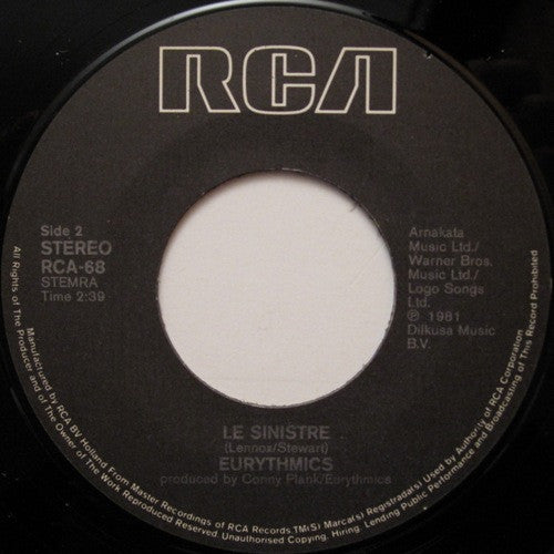 Eurythmics : Never Gonna Cry Again (7",Single,45 RPM)