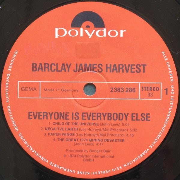 Barclay James Harvest : Everyone Is Everybody Else (LP,Album)
