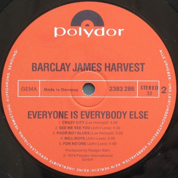 Barclay James Harvest : Everyone Is Everybody Else (LP,Album)