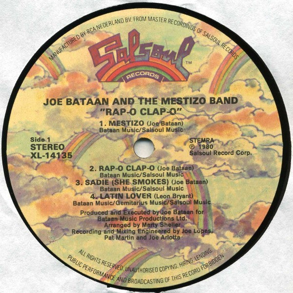 Joe Bataan And The Mestizo Band : Rap-O Clap-O (LP,Album,Misprint,Partially Mixed)