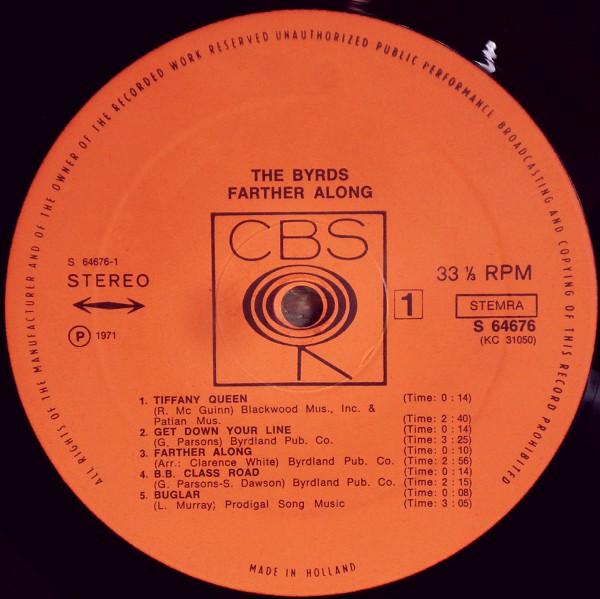 Byrds, The : Farther Along (LP,Album)