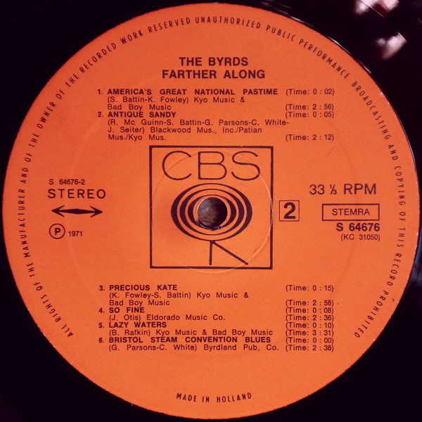 Byrds, The : Farther Along (LP,Album)